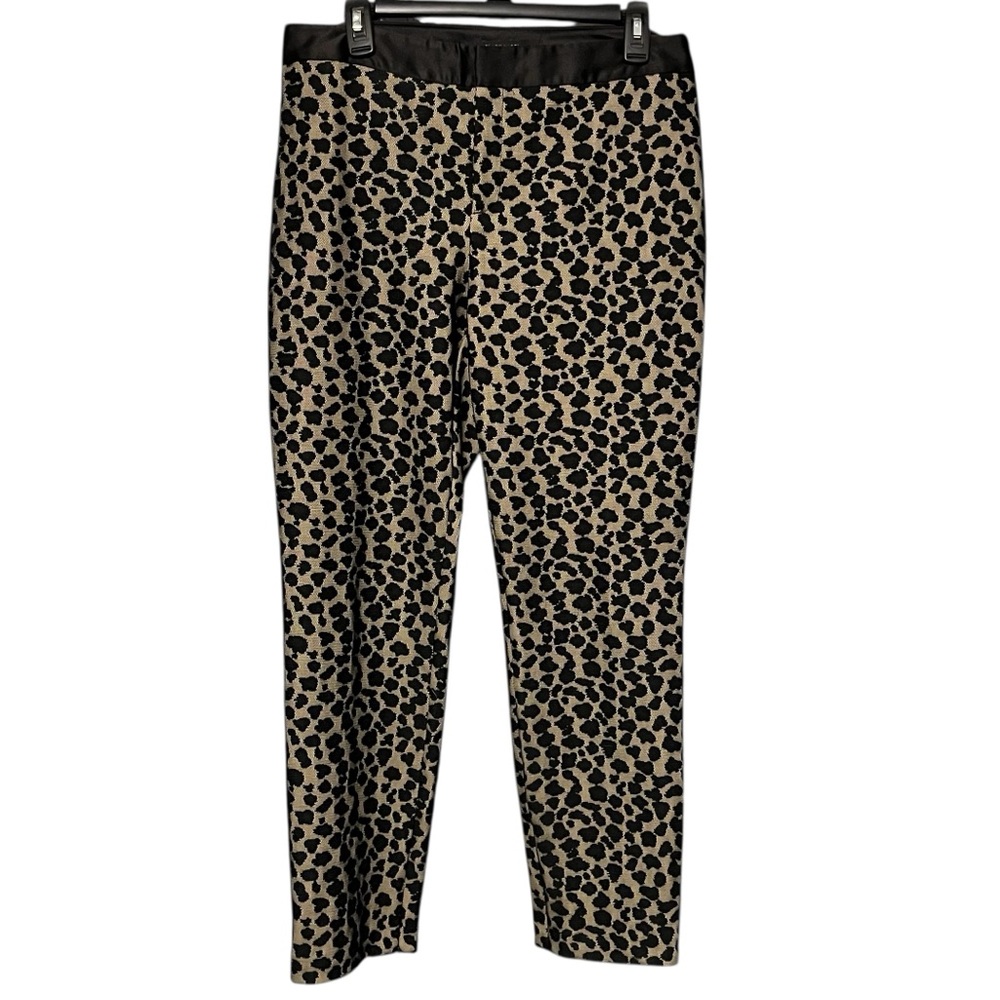 Chico’s Black Label  size 8 black & nude lace dress pants in a Leopard print
